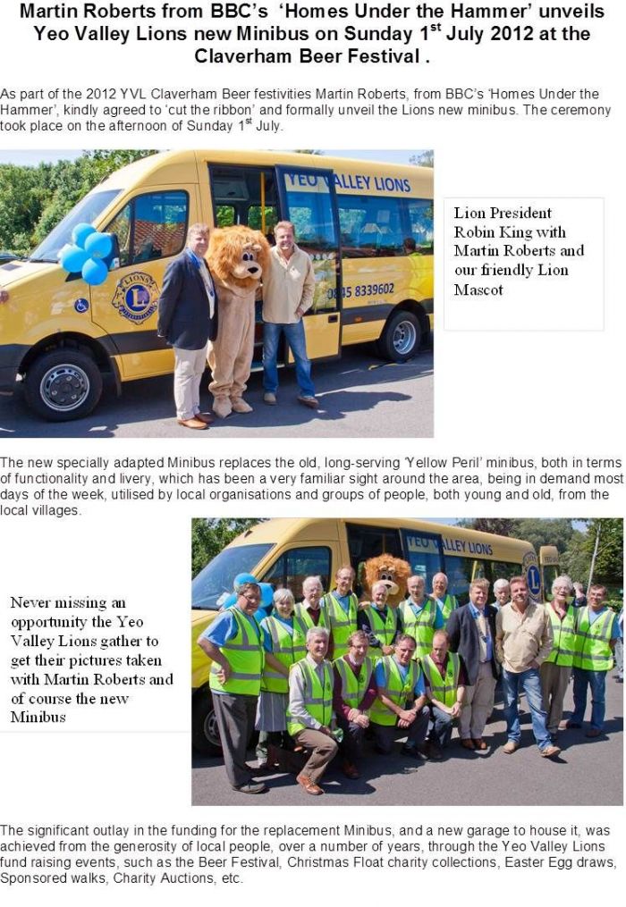 Martin Roberts unveils Lions New Mini-bus